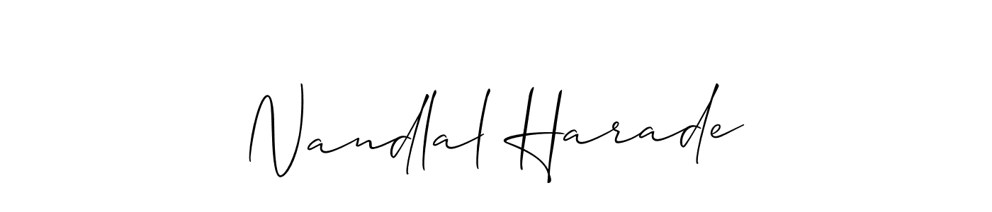 Create a beautiful signature design for name Nandlal Harade. With this signature (Allison_Script) fonts, you can make a handwritten signature for free. Nandlal Harade signature style 2 images and pictures png