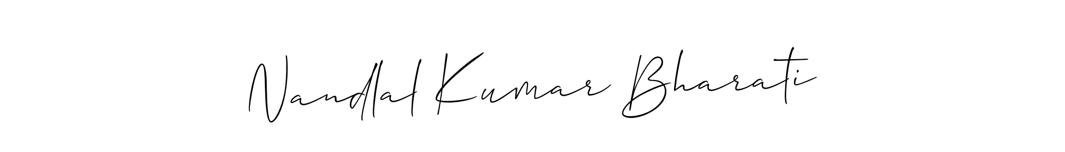 Create a beautiful signature design for name Nandlal Kumar Bharati. With this signature (Allison_Script) fonts, you can make a handwritten signature for free. Nandlal Kumar Bharati signature style 2 images and pictures png