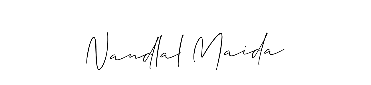 Create a beautiful signature design for name Nandlal Maida. With this signature (Allison_Script) fonts, you can make a handwritten signature for free. Nandlal Maida signature style 2 images and pictures png