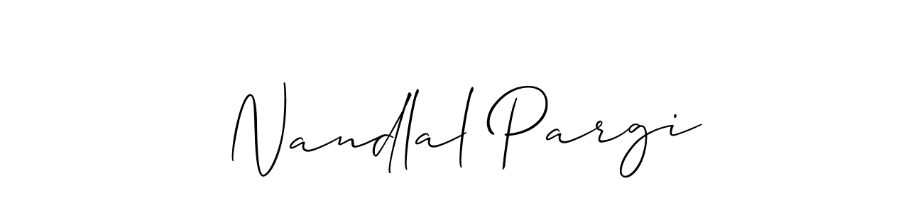 if you are searching for the best signature style for your name Nandlal Pargi. so please give up your signature search. here we have designed multiple signature styles  using Allison_Script. Nandlal Pargi signature style 2 images and pictures png