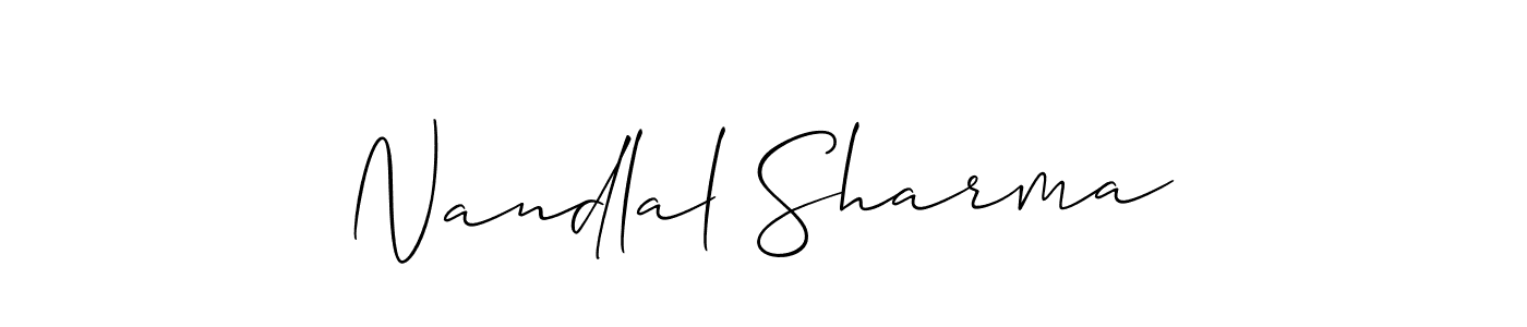 Use a signature maker to create a handwritten signature online. With this signature software, you can design (Allison_Script) your own signature for name Nandlal Sharma. Nandlal Sharma signature style 2 images and pictures png