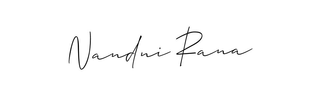 How to make Nandni Rana signature? Allison_Script is a professional autograph style. Create handwritten signature for Nandni Rana name. Nandni Rana signature style 2 images and pictures png