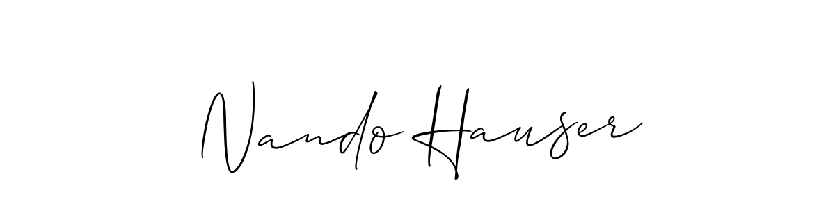 It looks lik you need a new signature style for name Nando Hauser. Design unique handwritten (Allison_Script) signature with our free signature maker in just a few clicks. Nando Hauser signature style 2 images and pictures png