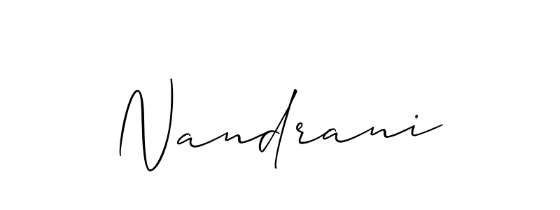 How to make Nandrani name signature. Use Allison_Script style for creating short signs online. This is the latest handwritten sign. Nandrani signature style 2 images and pictures png