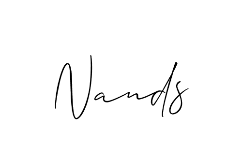 Create a beautiful signature design for name Nands. With this signature (Allison_Script) fonts, you can make a handwritten signature for free. Nands signature style 2 images and pictures png
