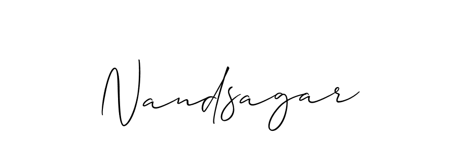You should practise on your own different ways (Allison_Script) to write your name (Nandsagar) in signature. don't let someone else do it for you. Nandsagar signature style 2 images and pictures png