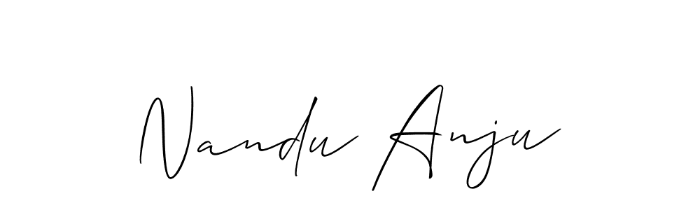 How to Draw Nandu Anju signature style? Allison_Script is a latest design signature styles for name Nandu Anju. Nandu Anju signature style 2 images and pictures png