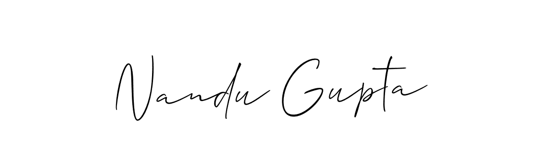 if you are searching for the best signature style for your name Nandu Gupta. so please give up your signature search. here we have designed multiple signature styles  using Allison_Script. Nandu Gupta signature style 2 images and pictures png