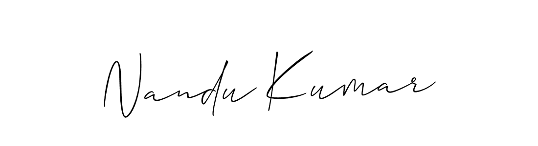 Similarly Allison_Script is the best handwritten signature design. Signature creator online .You can use it as an online autograph creator for name Nandu Kumar. Nandu Kumar signature style 2 images and pictures png