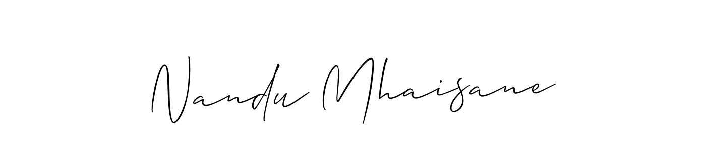 How to make Nandu Mhaisane signature? Allison_Script is a professional autograph style. Create handwritten signature for Nandu Mhaisane name. Nandu Mhaisane signature style 2 images and pictures png