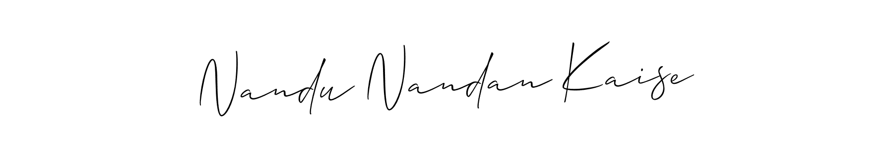 This is the best signature style for the Nandu Nandan Kaise name. Also you like these signature font (Allison_Script). Mix name signature. Nandu Nandan Kaise signature style 2 images and pictures png