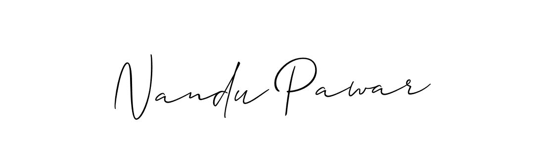 It looks lik you need a new signature style for name Nandu Pawar. Design unique handwritten (Allison_Script) signature with our free signature maker in just a few clicks. Nandu Pawar signature style 2 images and pictures png