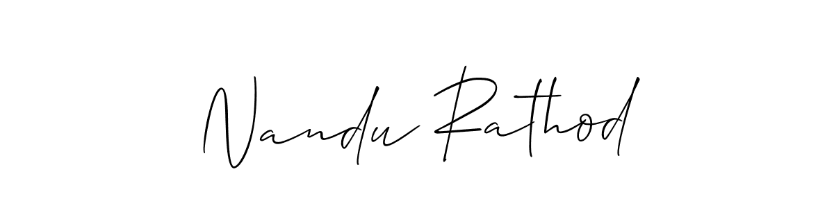 Allison_Script is a professional signature style that is perfect for those who want to add a touch of class to their signature. It is also a great choice for those who want to make their signature more unique. Get Nandu Rathod name to fancy signature for free. Nandu Rathod signature style 2 images and pictures png