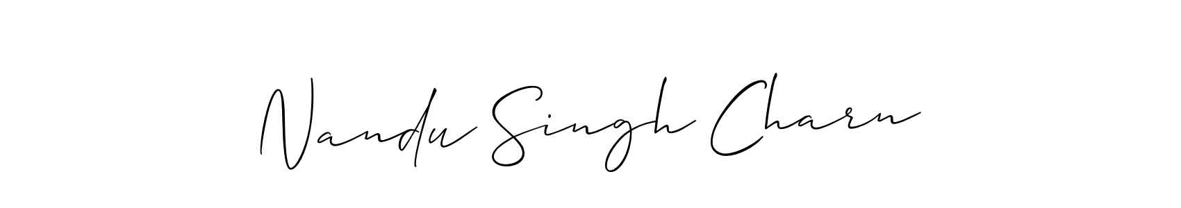 Design your own signature with our free online signature maker. With this signature software, you can create a handwritten (Allison_Script) signature for name Nandu Singh Charn. Nandu Singh Charn signature style 2 images and pictures png