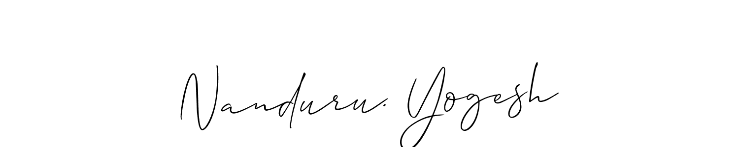 Make a beautiful signature design for name Nanduru. Yogesh. With this signature (Allison_Script) style, you can create a handwritten signature for free. Nanduru. Yogesh signature style 2 images and pictures png