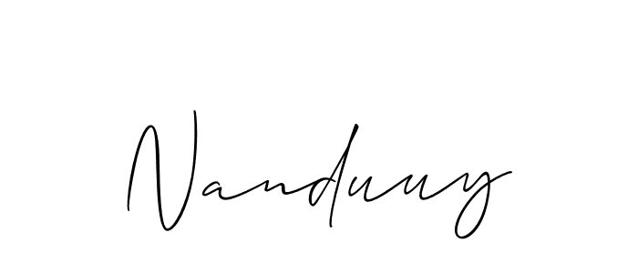 Once you've used our free online signature maker to create your best signature Allison_Script style, it's time to enjoy all of the benefits that Nanduuy name signing documents. Nanduuy signature style 2 images and pictures png