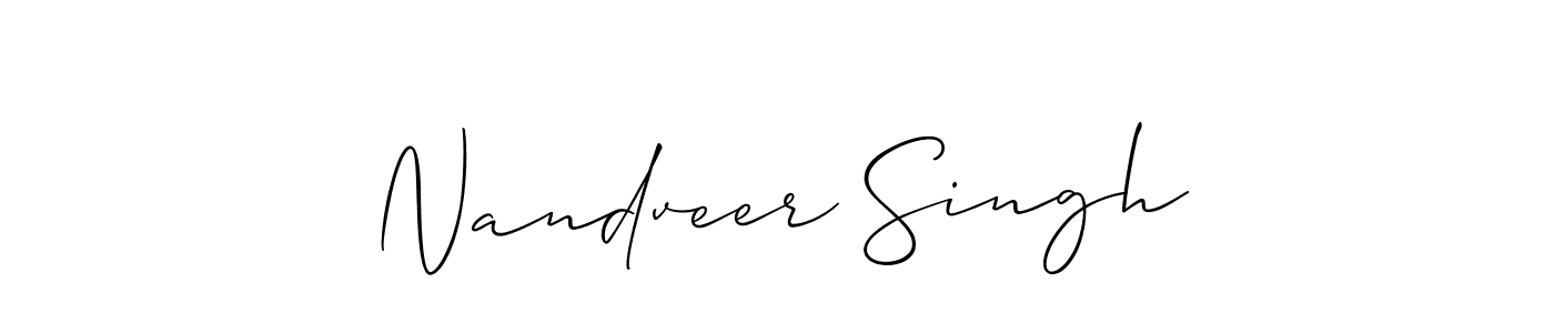 How to make Nandveer Singh name signature. Use Allison_Script style for creating short signs online. This is the latest handwritten sign. Nandveer Singh signature style 2 images and pictures png