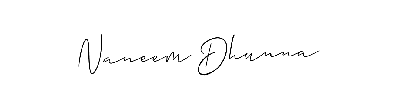 How to Draw Naneem Dhunna signature style? Allison_Script is a latest design signature styles for name Naneem Dhunna. Naneem Dhunna signature style 2 images and pictures png