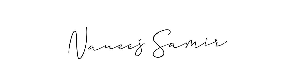 Make a short Nanees Samir signature style. Manage your documents anywhere anytime using Allison_Script. Create and add eSignatures, submit forms, share and send files easily. Nanees Samir signature style 2 images and pictures png