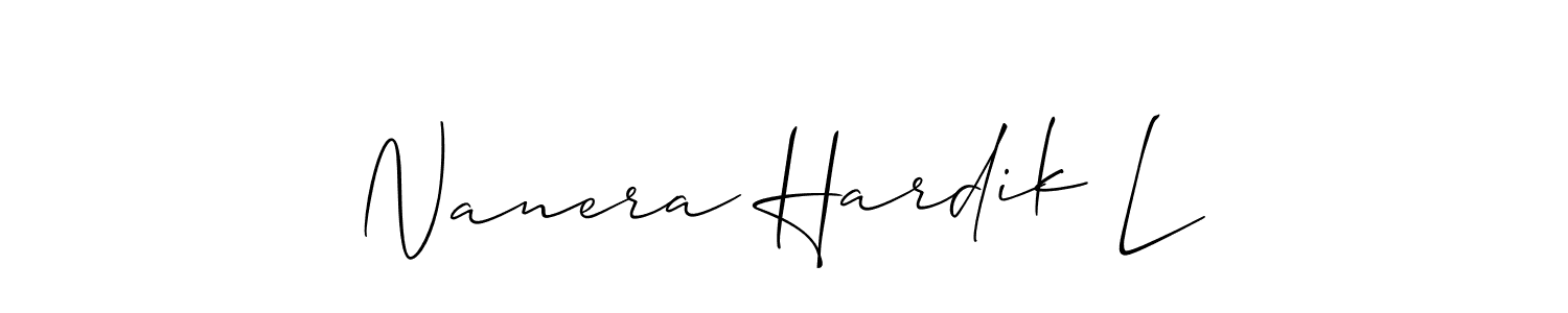 It looks lik you need a new signature style for name Nanera Hardik L. Design unique handwritten (Allison_Script) signature with our free signature maker in just a few clicks. Nanera Hardik L signature style 2 images and pictures png