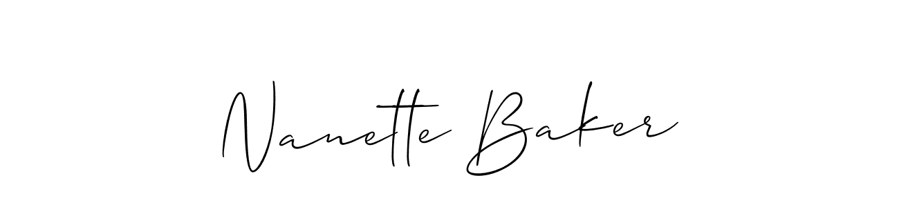 You should practise on your own different ways (Allison_Script) to write your name (Nanette Baker) in signature. don't let someone else do it for you. Nanette Baker signature style 2 images and pictures png