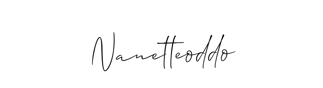 Create a beautiful signature design for name Nanetteoddo. With this signature (Allison_Script) fonts, you can make a handwritten signature for free. Nanetteoddo signature style 2 images and pictures png