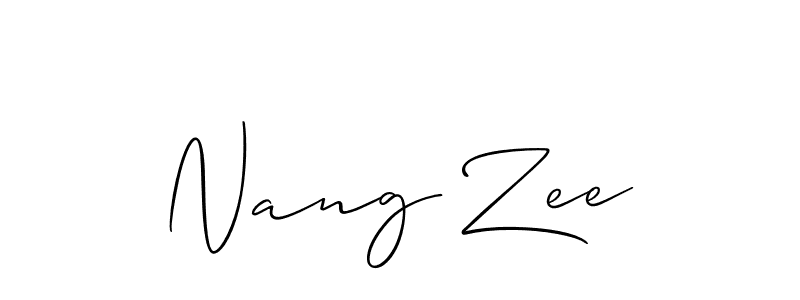 You should practise on your own different ways (Allison_Script) to write your name (Nang Zee) in signature. don't let someone else do it for you. Nang Zee signature style 2 images and pictures png