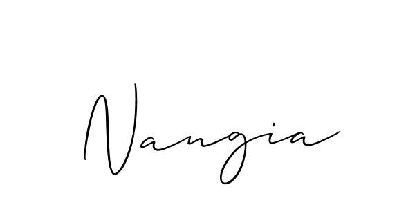 Also You can easily find your signature by using the search form. We will create Nangia name handwritten signature images for you free of cost using Allison_Script sign style. Nangia signature style 2 images and pictures png