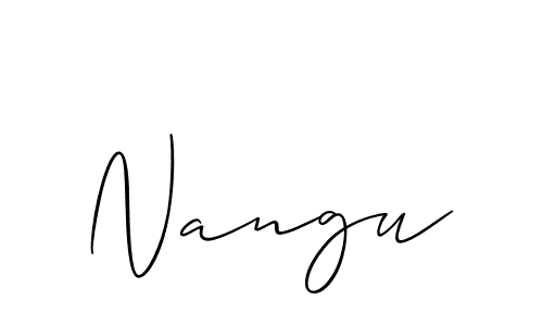 You should practise on your own different ways (Allison_Script) to write your name (Nangu) in signature. don't let someone else do it for you. Nangu signature style 2 images and pictures png