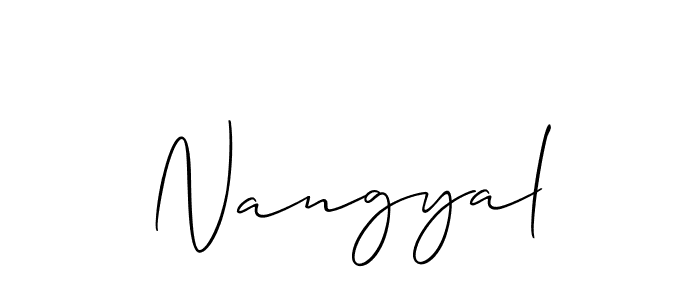 How to make Nangyal name signature. Use Allison_Script style for creating short signs online. This is the latest handwritten sign. Nangyal signature style 2 images and pictures png
