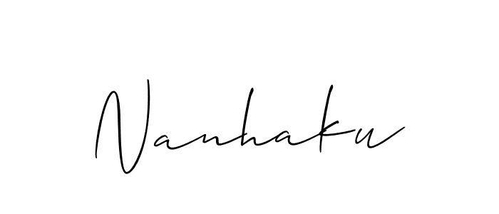 Design your own signature with our free online signature maker. With this signature software, you can create a handwritten (Allison_Script) signature for name Nanhaku. Nanhaku signature style 2 images and pictures png