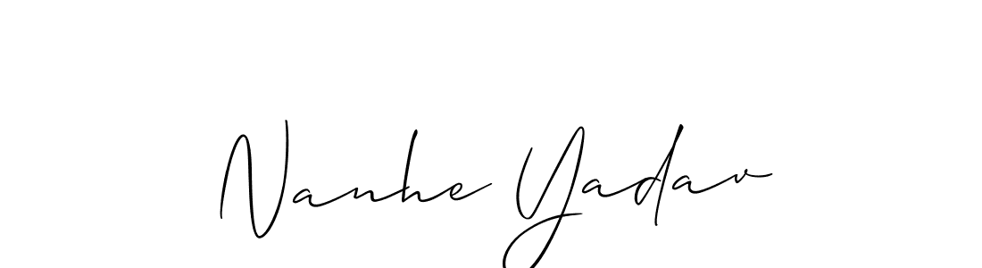 How to make Nanhe Yadav signature? Allison_Script is a professional autograph style. Create handwritten signature for Nanhe Yadav name. Nanhe Yadav signature style 2 images and pictures png