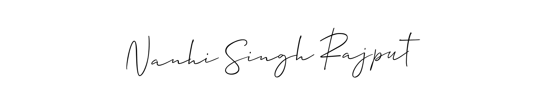 Similarly Allison_Script is the best handwritten signature design. Signature creator online .You can use it as an online autograph creator for name Nanhi Singh Rajput. Nanhi Singh Rajput signature style 2 images and pictures png