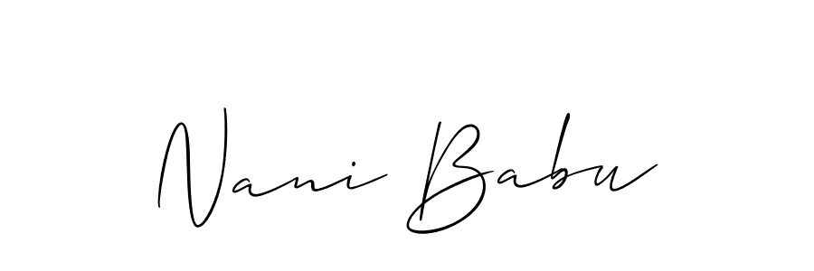 The best way (Allison_Script) to make a short signature is to pick only two or three words in your name. The name Nani Babu include a total of six letters. For converting this name. Nani Babu signature style 2 images and pictures png