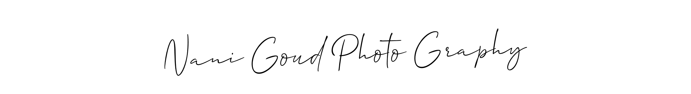 if you are searching for the best signature style for your name Nani Goud Photo Graphy. so please give up your signature search. here we have designed multiple signature styles  using Allison_Script. Nani Goud Photo Graphy signature style 2 images and pictures png