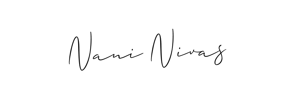 Make a short Nani Nivas signature style. Manage your documents anywhere anytime using Allison_Script. Create and add eSignatures, submit forms, share and send files easily. Nani Nivas signature style 2 images and pictures png