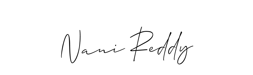 Allison_Script is a professional signature style that is perfect for those who want to add a touch of class to their signature. It is also a great choice for those who want to make their signature more unique. Get Nani Reddy name to fancy signature for free. Nani Reddy signature style 2 images and pictures png