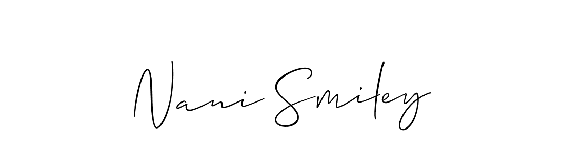 See photos of Nani Smiley official signature by Spectra . Check more albums & portfolios. Read reviews & check more about Allison_Script font. Nani Smiley signature style 2 images and pictures png