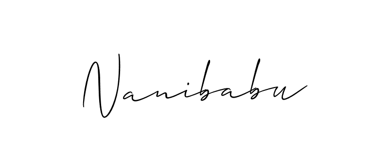 Design your own signature with our free online signature maker. With this signature software, you can create a handwritten (Allison_Script) signature for name Nanibabu. Nanibabu signature style 2 images and pictures png