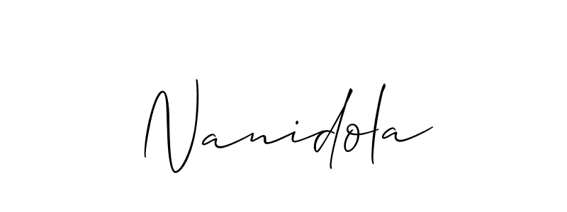 Also we have Nanidola name is the best signature style. Create professional handwritten signature collection using Allison_Script autograph style. Nanidola signature style 2 images and pictures png