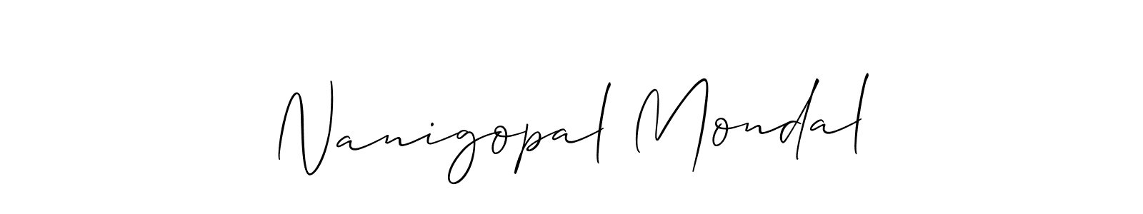 It looks lik you need a new signature style for name Nanigopal Mondal. Design unique handwritten (Allison_Script) signature with our free signature maker in just a few clicks. Nanigopal Mondal signature style 2 images and pictures png