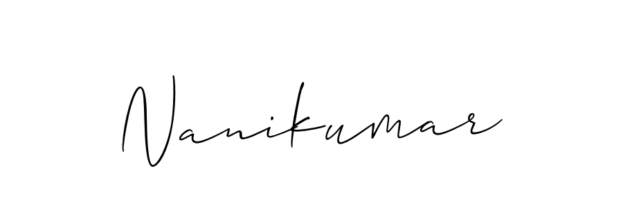 Create a beautiful signature design for name Nanikumar. With this signature (Allison_Script) fonts, you can make a handwritten signature for free. Nanikumar signature style 2 images and pictures png