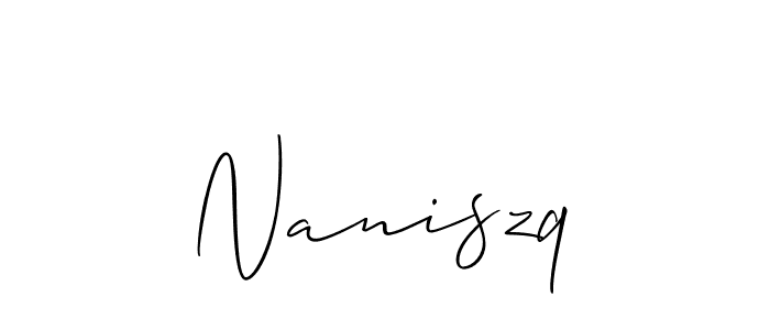 Make a beautiful signature design for name Naniszq. With this signature (Allison_Script) style, you can create a handwritten signature for free. Naniszq signature style 2 images and pictures png