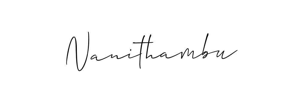 How to Draw Nanithambu signature style? Allison_Script is a latest design signature styles for name Nanithambu. Nanithambu signature style 2 images and pictures png