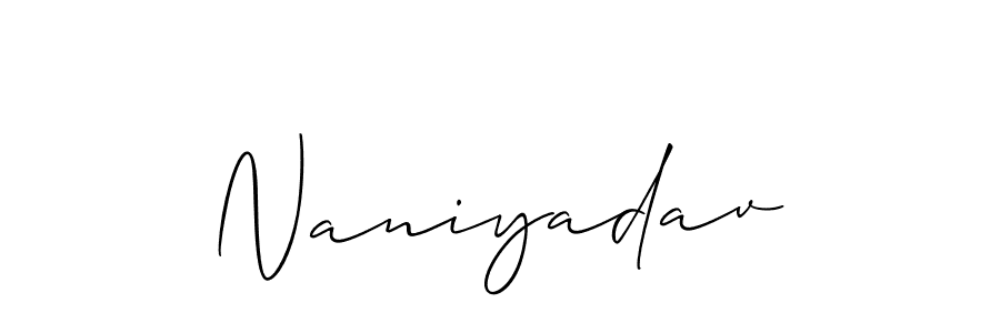 Also You can easily find your signature by using the search form. We will create Naniyadav name handwritten signature images for you free of cost using Allison_Script sign style. Naniyadav signature style 2 images and pictures png