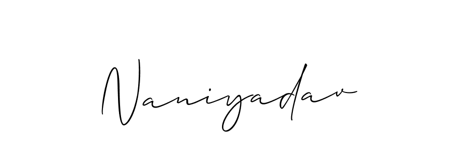 Also You can easily find your signature by using the search form. We will create Naniyadav name handwritten signature images for you free of cost using Allison_Script sign style. Naniyadav signature style 2 images and pictures png