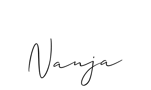 How to make Nanja signature? Allison_Script is a professional autograph style. Create handwritten signature for Nanja name. Nanja signature style 2 images and pictures png