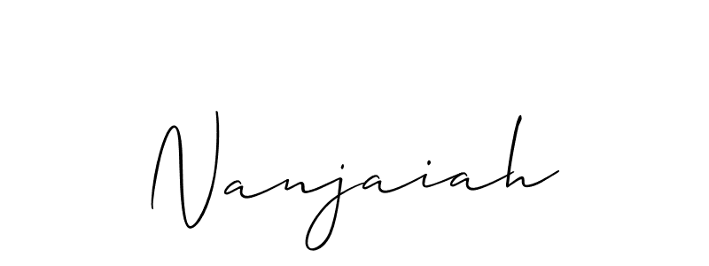 if you are searching for the best signature style for your name Nanjaiah. so please give up your signature search. here we have designed multiple signature styles  using Allison_Script. Nanjaiah signature style 2 images and pictures png