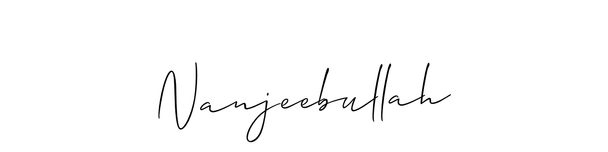 You should practise on your own different ways (Allison_Script) to write your name (Nanjeebullah) in signature. don't let someone else do it for you. Nanjeebullah signature style 2 images and pictures png
