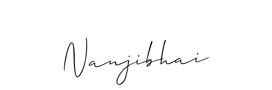 if you are searching for the best signature style for your name Nanjibhai. so please give up your signature search. here we have designed multiple signature styles  using Allison_Script. Nanjibhai signature style 2 images and pictures png